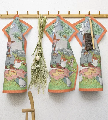 Pettson & Findus kitchen towel - Picnic - Ekelund Linneväveri