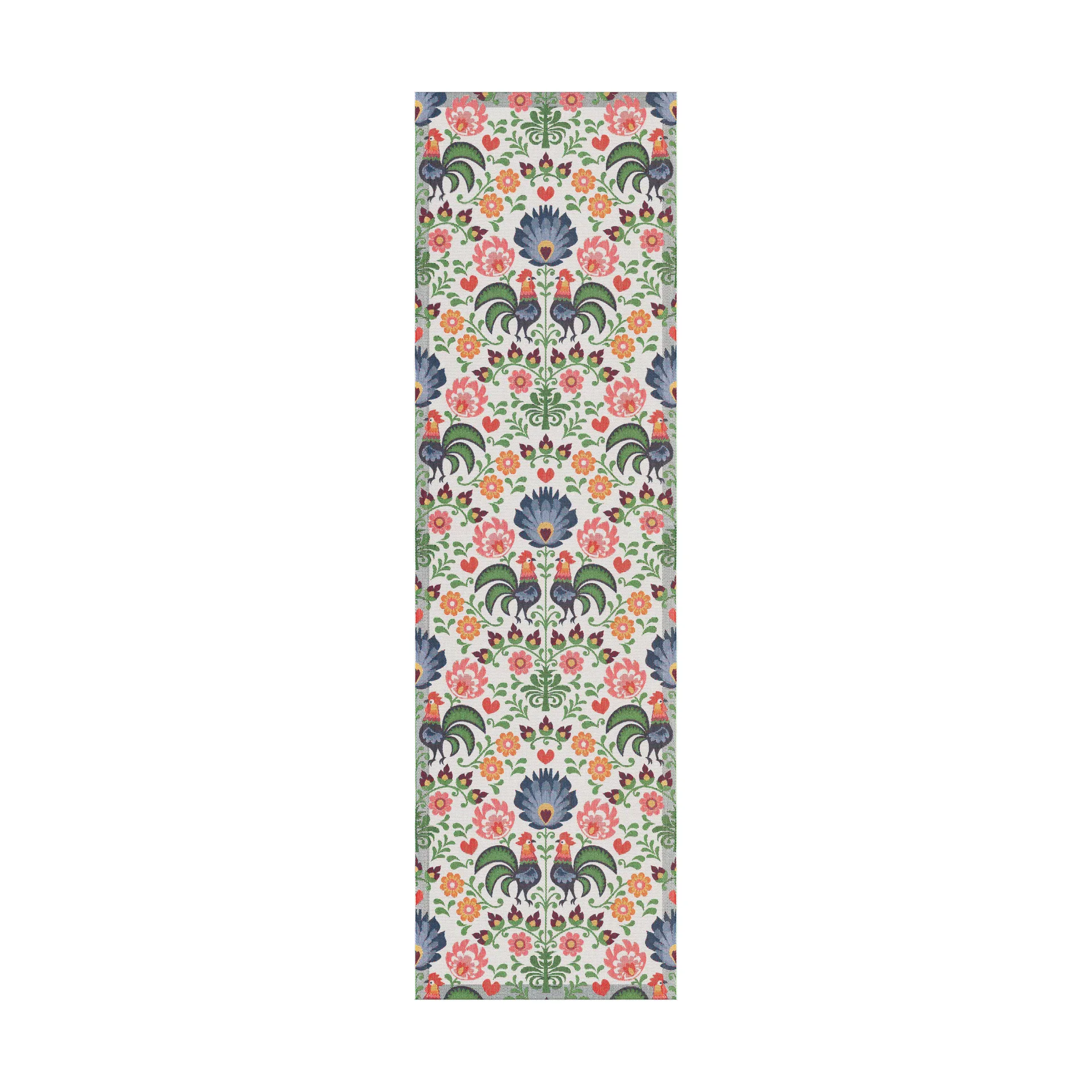 Rooster table runner 35x120 cm, Multi Ekelund Linneväveri
