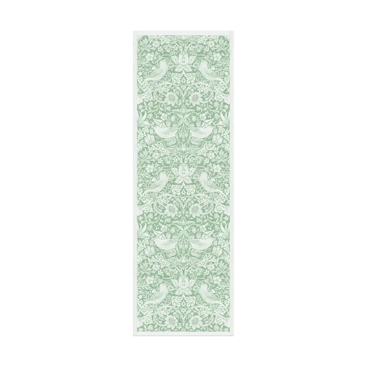 Strawberry Thief table runner 50x150 cm - Green - Ekelund Linneväveri