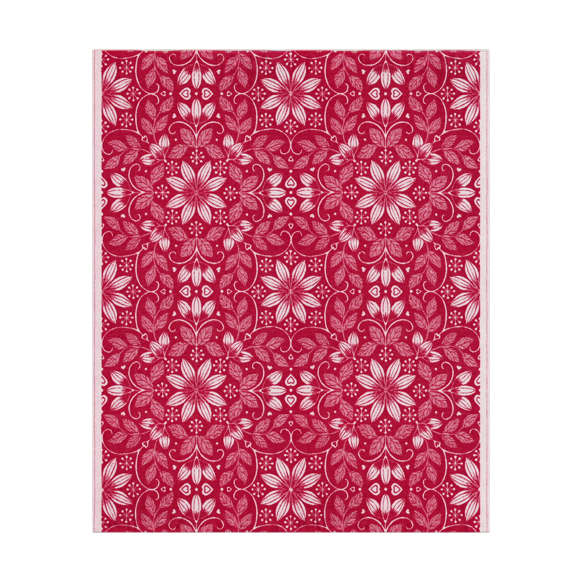 Warm cotton blanket 140x170 cm, Red Ekelund Linneväveri