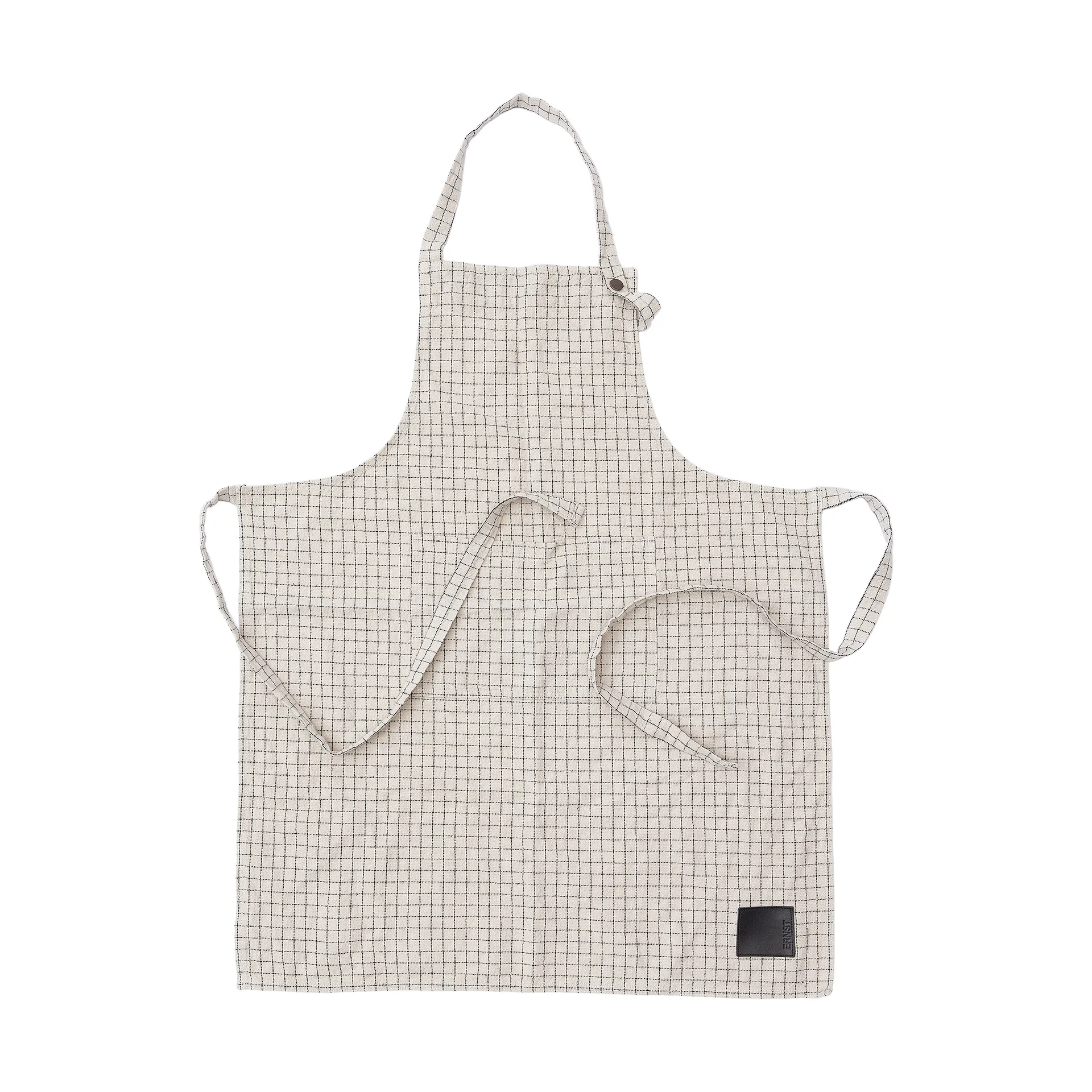 Ernst apron checkered, Nature-black ERNST