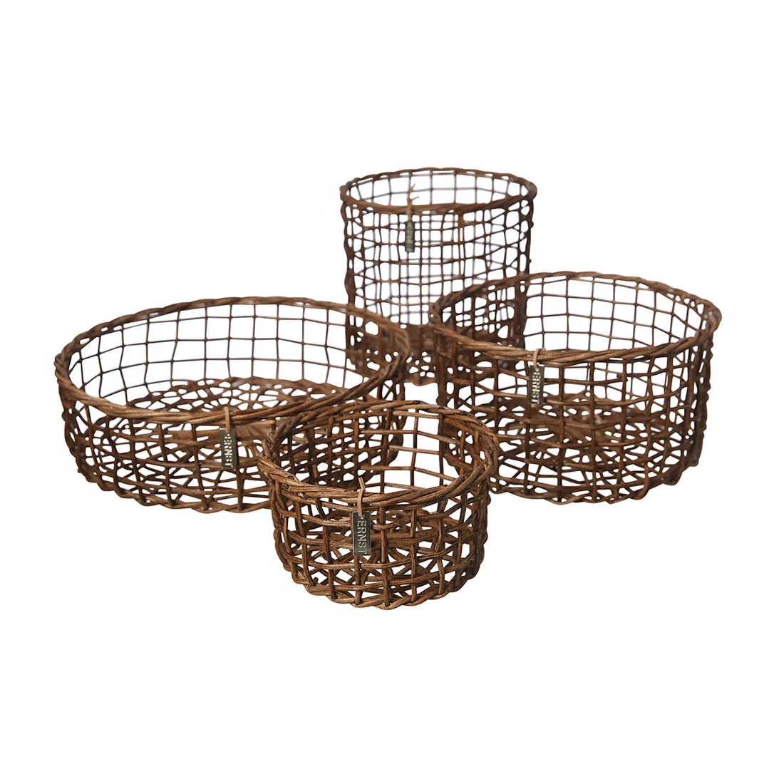 Ernst basket bamboo 4-pack, Dark brown ERNST