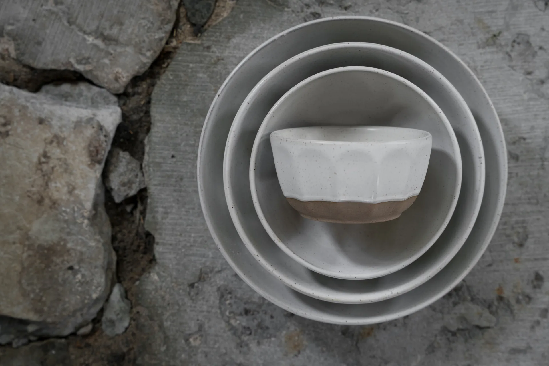 Ernst bowl stoneware, White-nature, Ø20 cm ERNST
