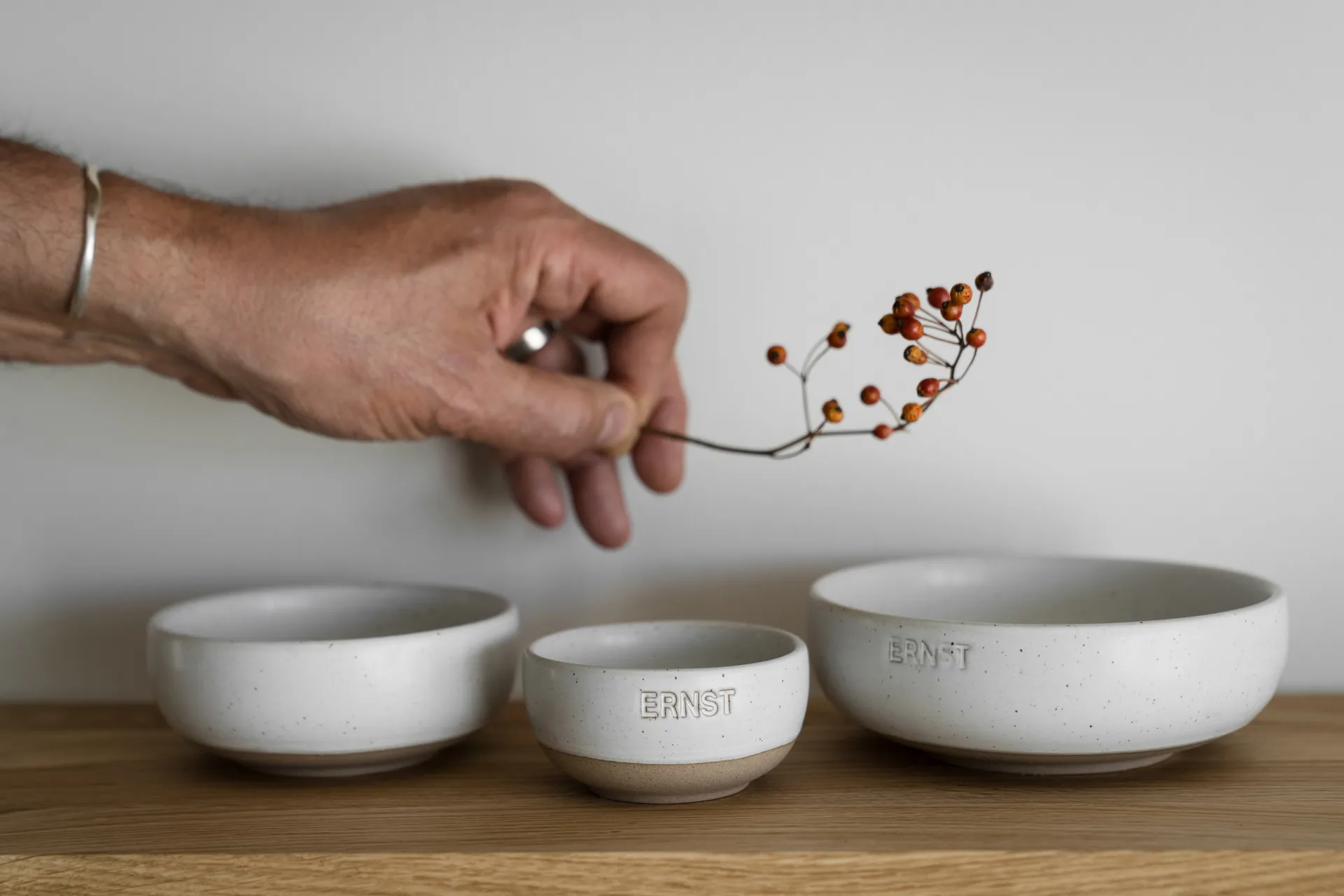 Ernst bowl, White-natural base, Ø11 cm ERNST