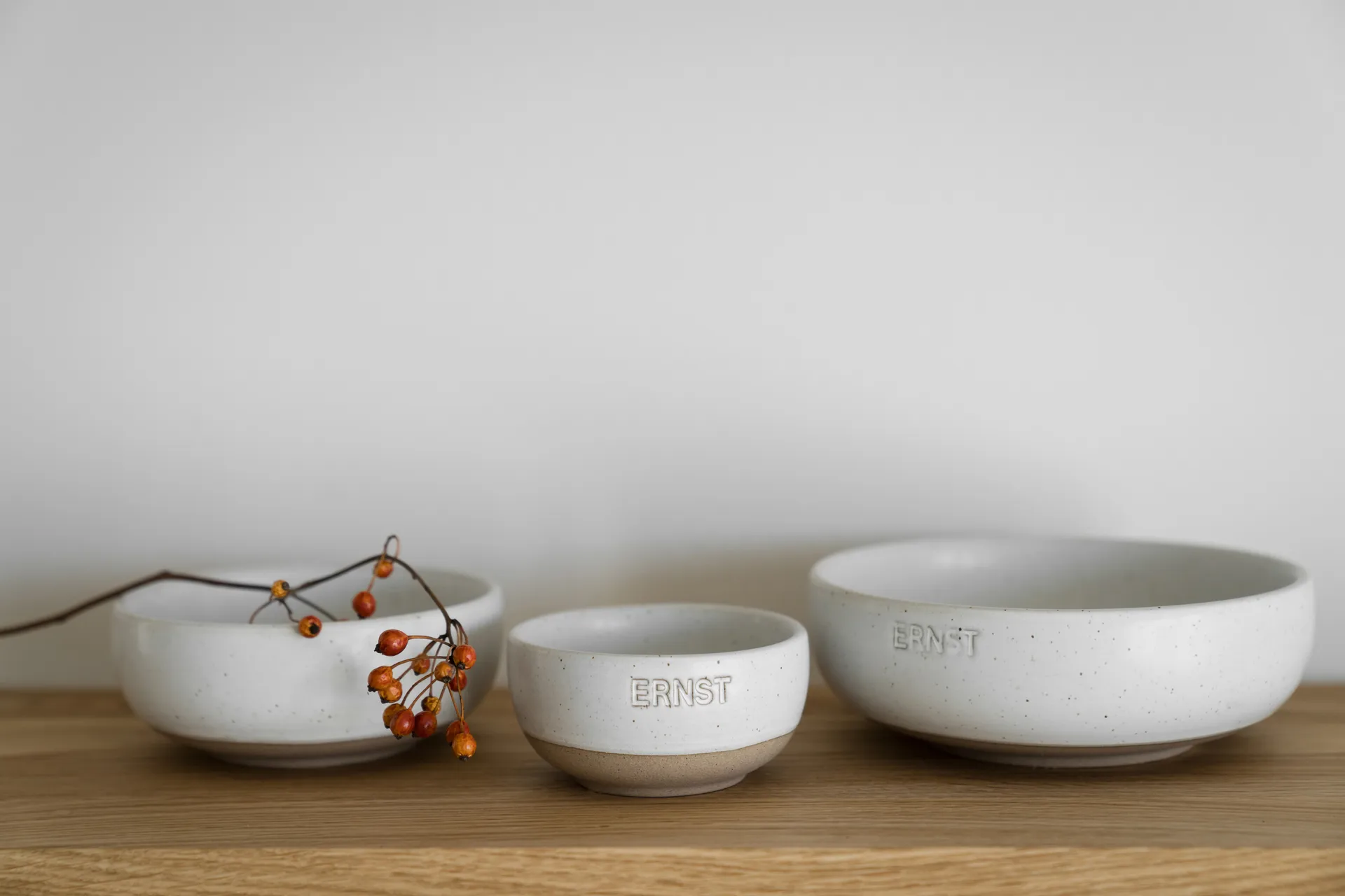 Ernst bowl, White-natural base, Ø14 cm ERNST