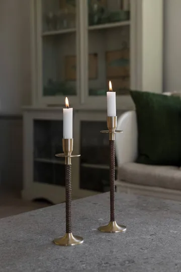 Ernst braided candleholder - Brass, Ø8x25 cm - ERNST