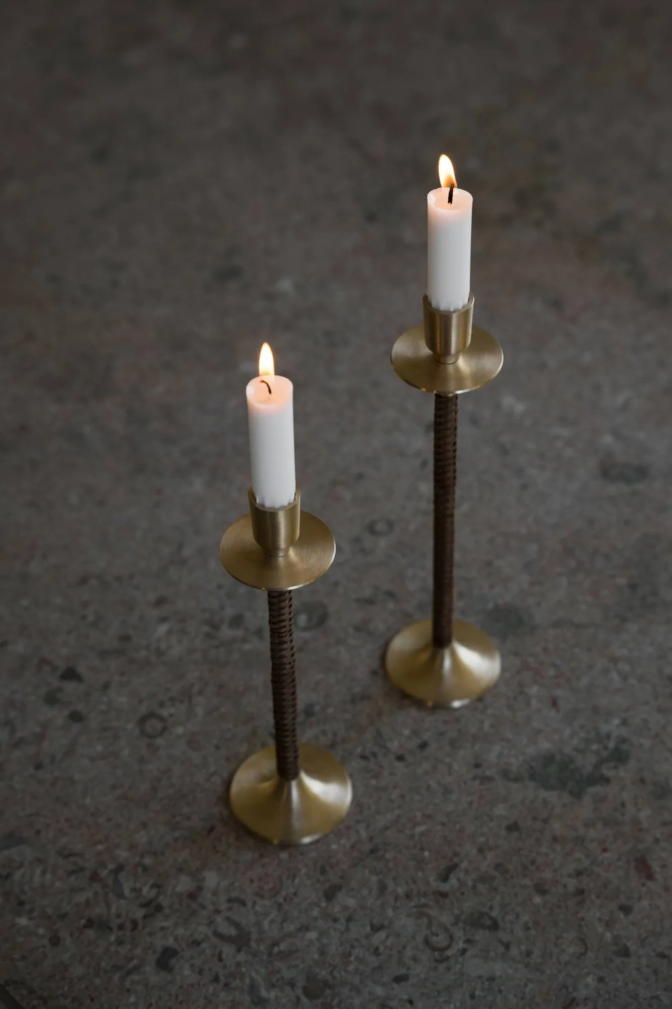 Ernst braided candleholder, Brass, Ø8x25 cm ERNST