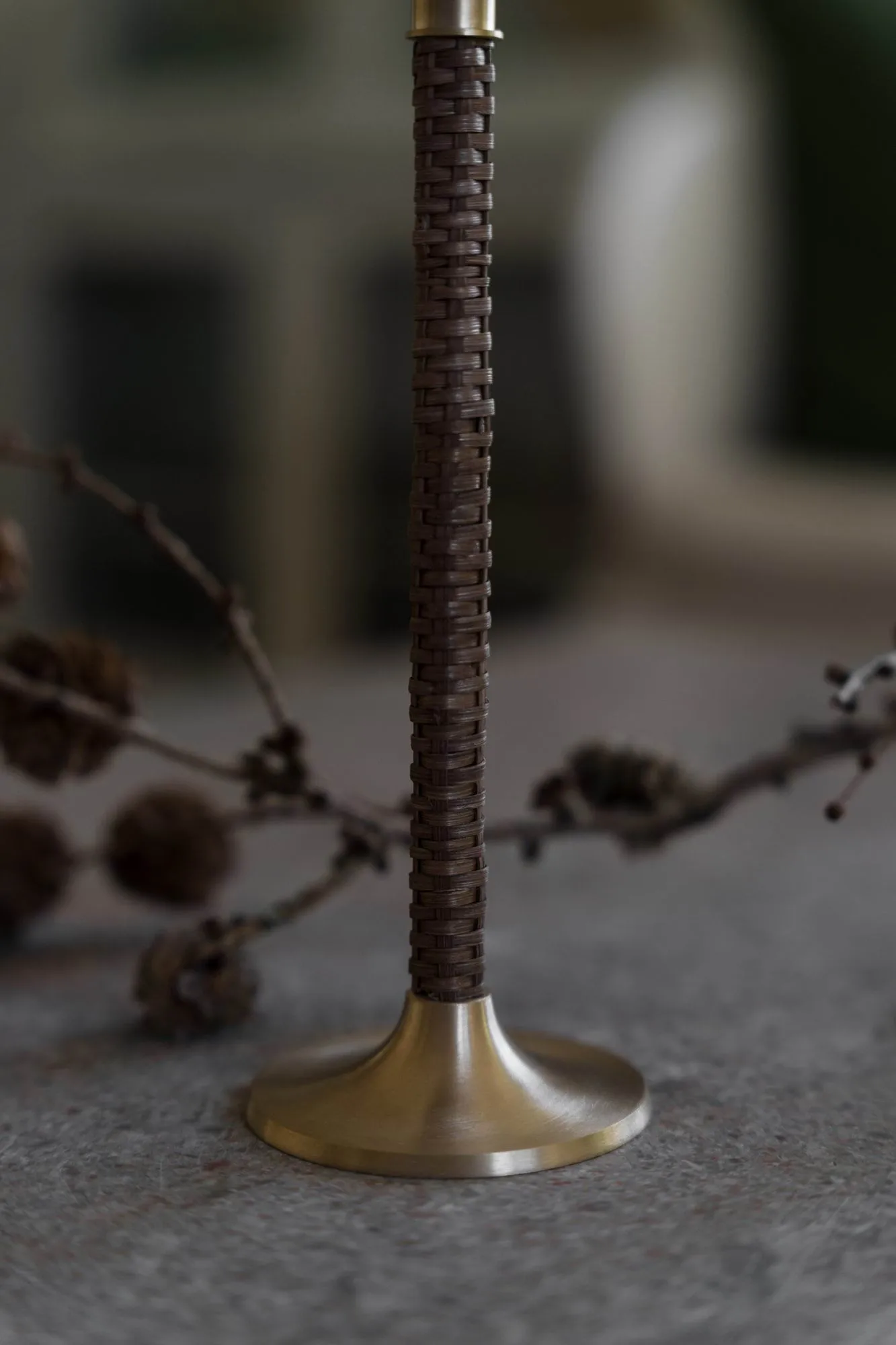 Ernst braided candleholder, Brass, Ø8x30 cm ERNST