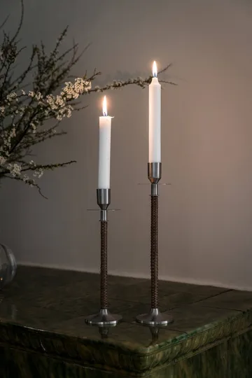 Ernst braided candleholder - Brushed steel, Ø8x25 cm - ERNST