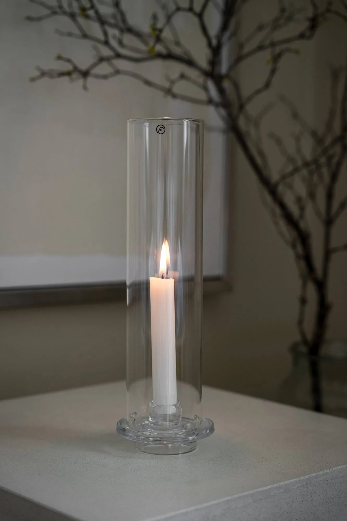 Ernst candle holder for taper candles, Glass, Ø9x27.5 cm ERNST