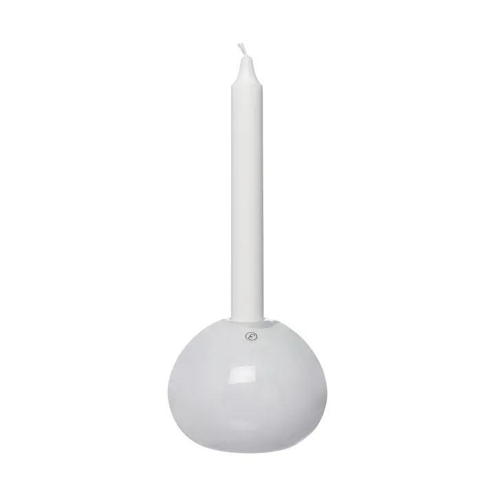 Ernst candle holder glass Ø11 cm - White - ERNST