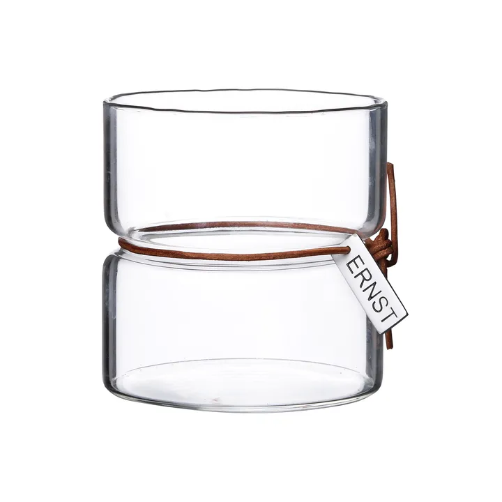 Ernst candle holder H8.5cm Ø8cm - clear - ERNST