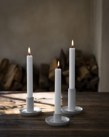Ernst candle holder natural white - Ø9x6 cm - ERNST