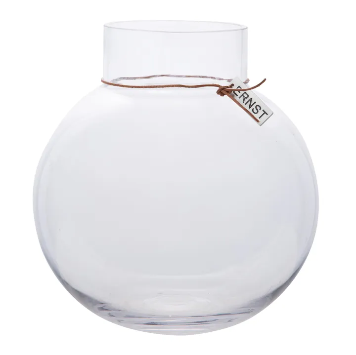 Ernst candle holder round H10cm Ø9cm - clear - ERNST
