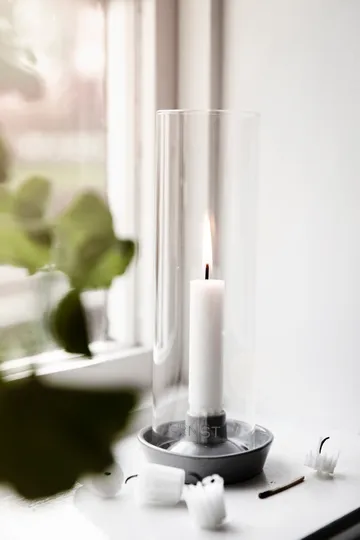 Ernst candle sticks glass cylinder - grey - ERNST