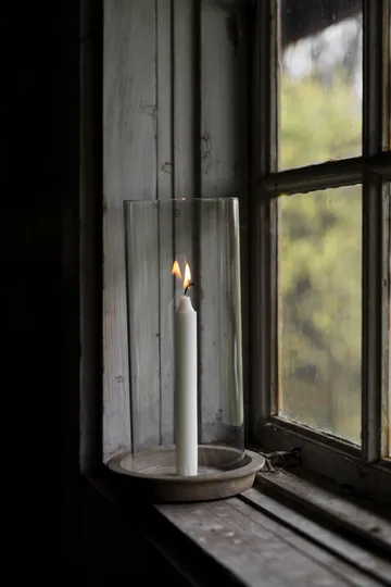 Ernst candle tray-candle holder incl glass cylinder 30 cm - Terracotta - ERNST