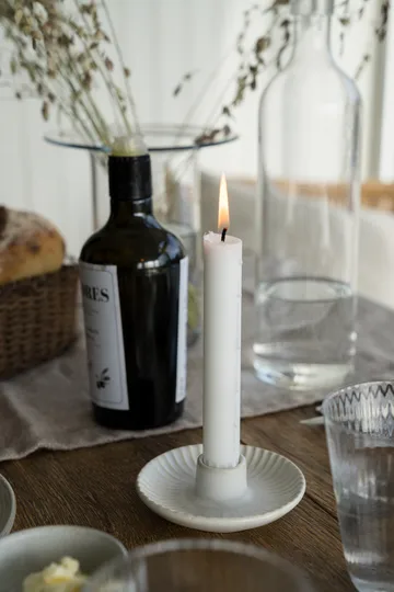 Ernst candleholder Ø10.5x3.5 cm - White - ERNST