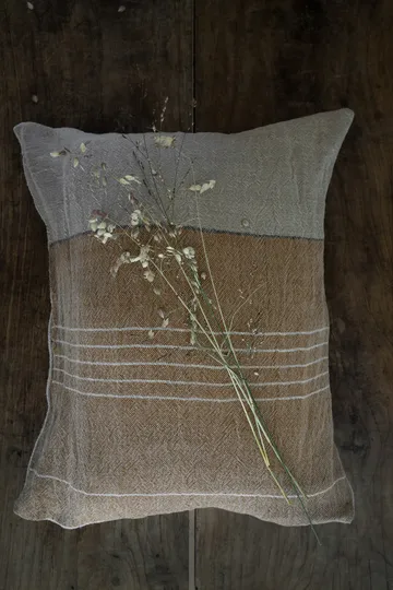 Ernst cushion cover half-linen 40x60 cm - Caramel-natural - ERNST