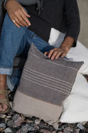 Ernst cushion cover half-linen 50x50 cm - Grey-natural - ERNST