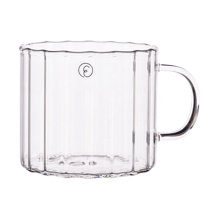 Ernst glass mug ribbed Ø8 cm - Clear - ERNST
