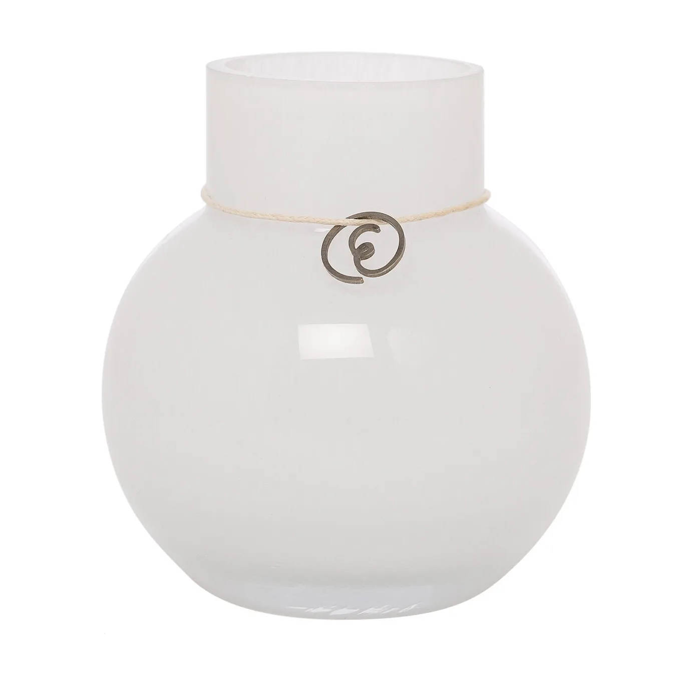 Ernst glass vase round white, H10 cm Ø9 cm ERNST
