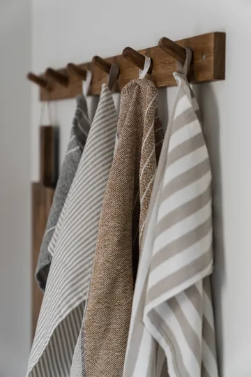 Ernst kitchen towel wide stripes 47x70 cm - Beige-white stripe - ERNST
