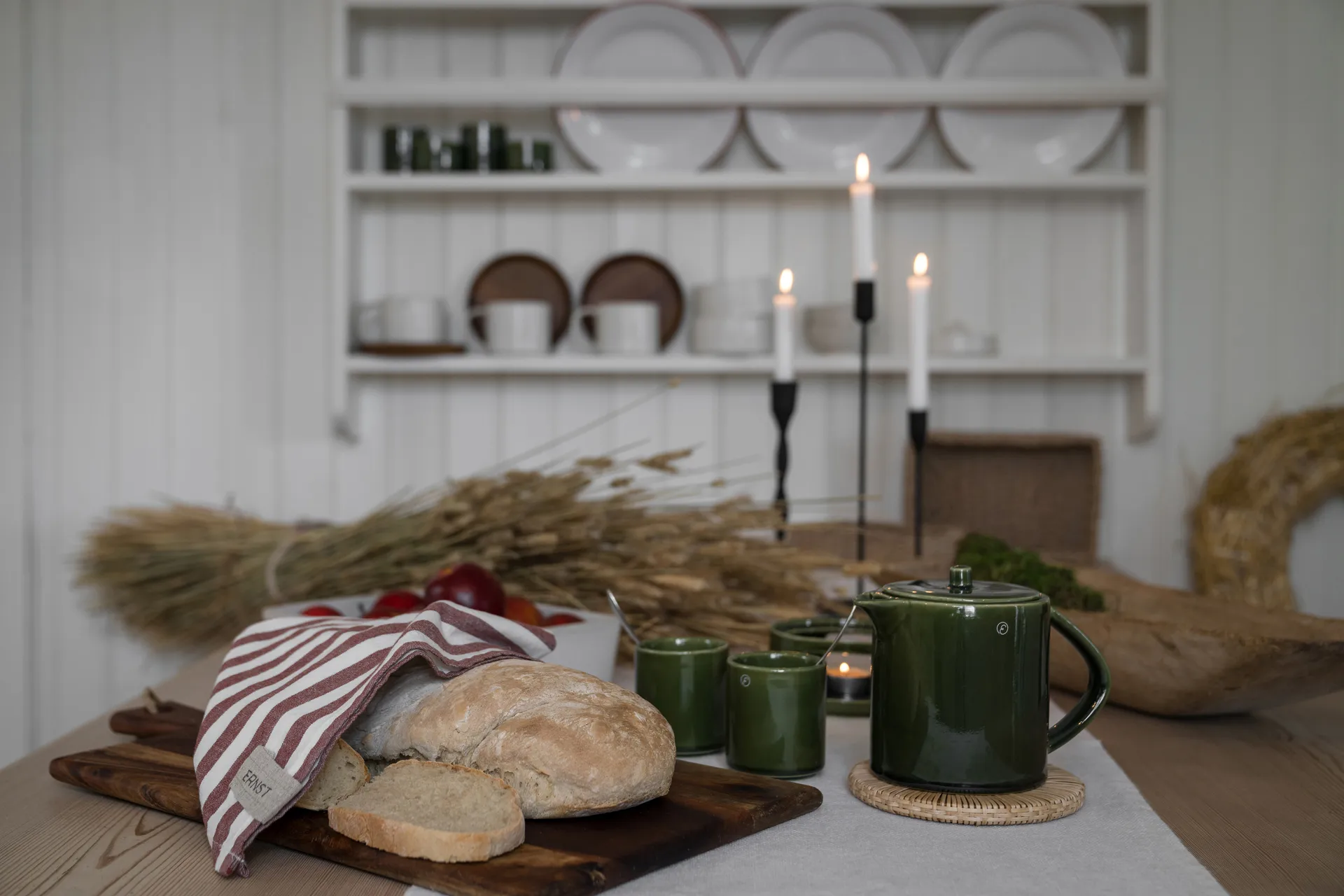 Ernst mulled wine jug with warmer, Green ERNST