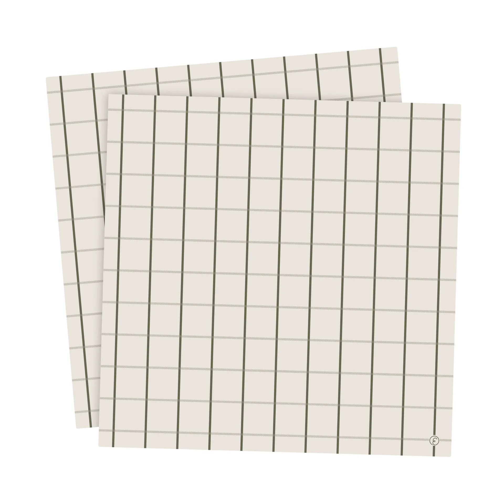 Ernst napkin large checkered 33x33 cm 20-pack, Beige-green ERNST