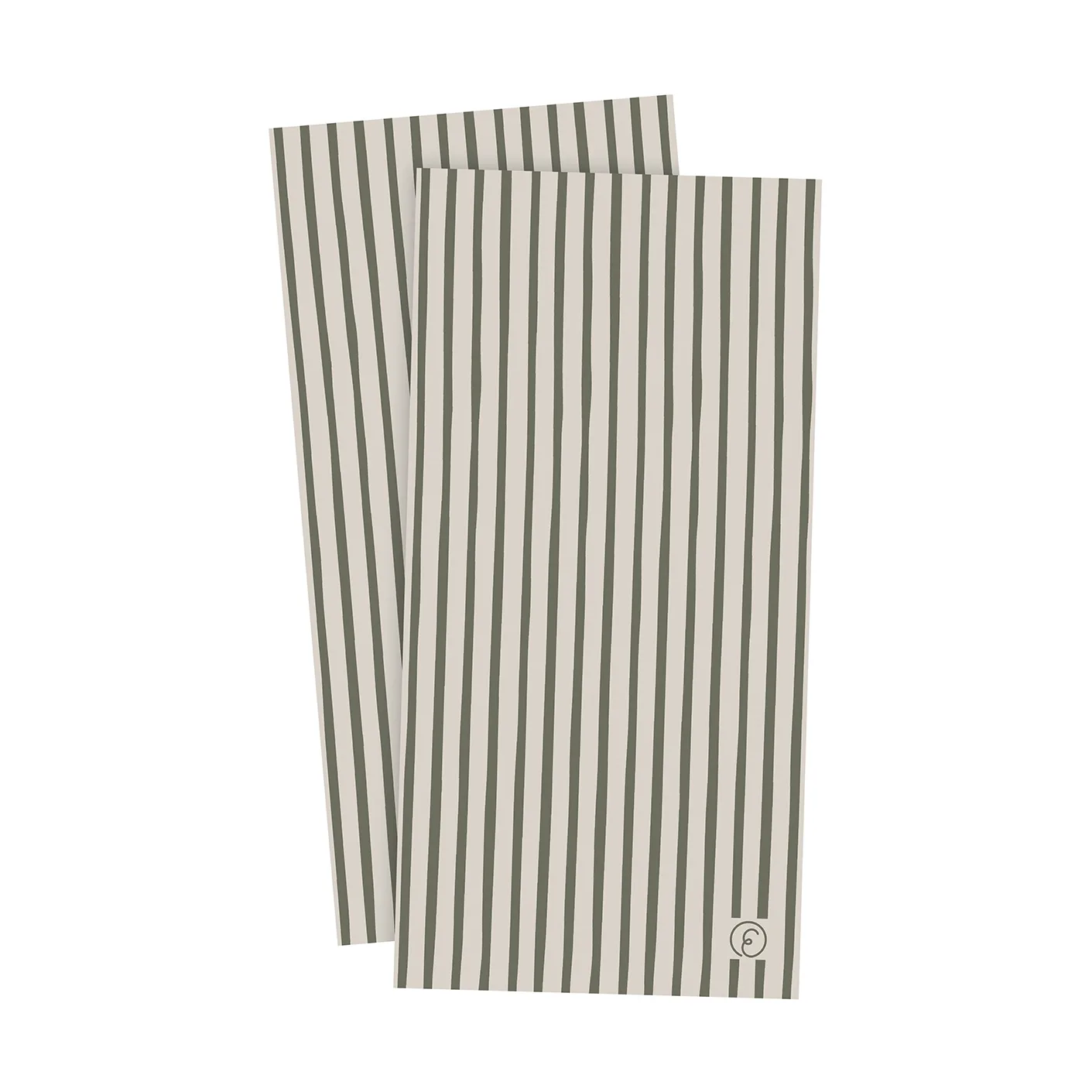 Ernst napkin striped 10x20 cm 20-pack, Green-light gray ERNST