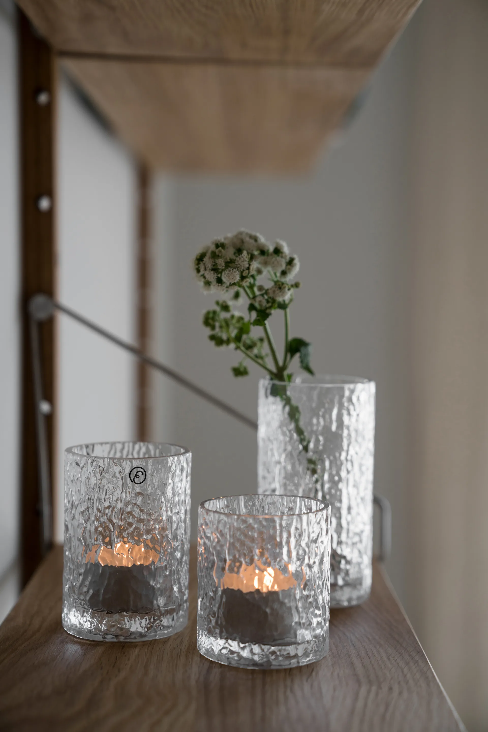 Ernst patterned vase/candle holder, Clear, Ø5.3x8.5 cm ERNST