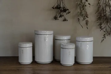 Ernst storage jar with lid 12 cm - Natural white - ERNST