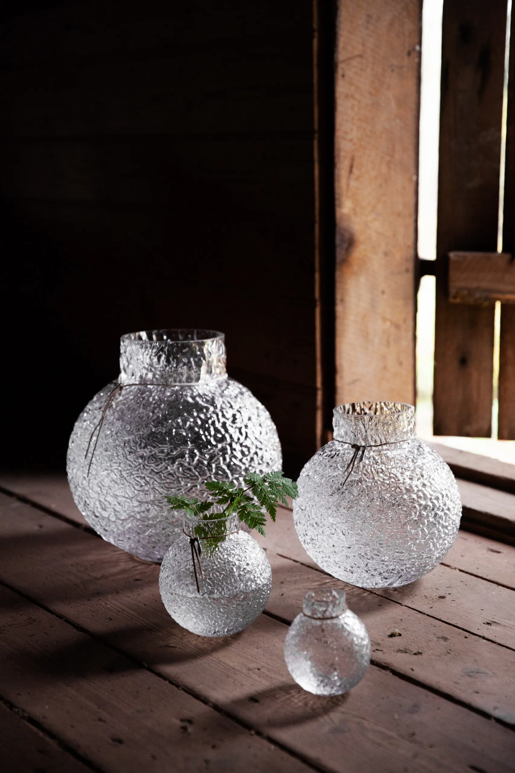 Ernst structure glass vase clear, Ø13x14 cm ERNST
