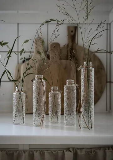 Ernst structure glass vase clear - Ø5x25 cm - ERNST
