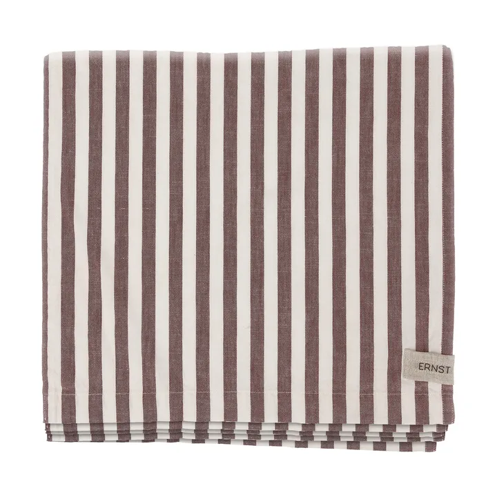 Ernst tablecloth striped 145x300 cm - Red-white - ERNST