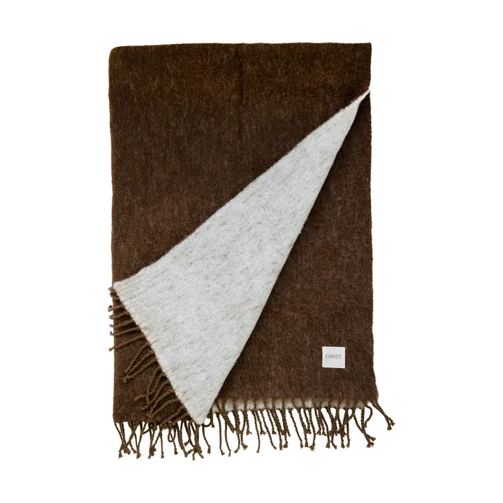 Ernst throw with fringe 130x170 cm - Caramel-white - ERNST