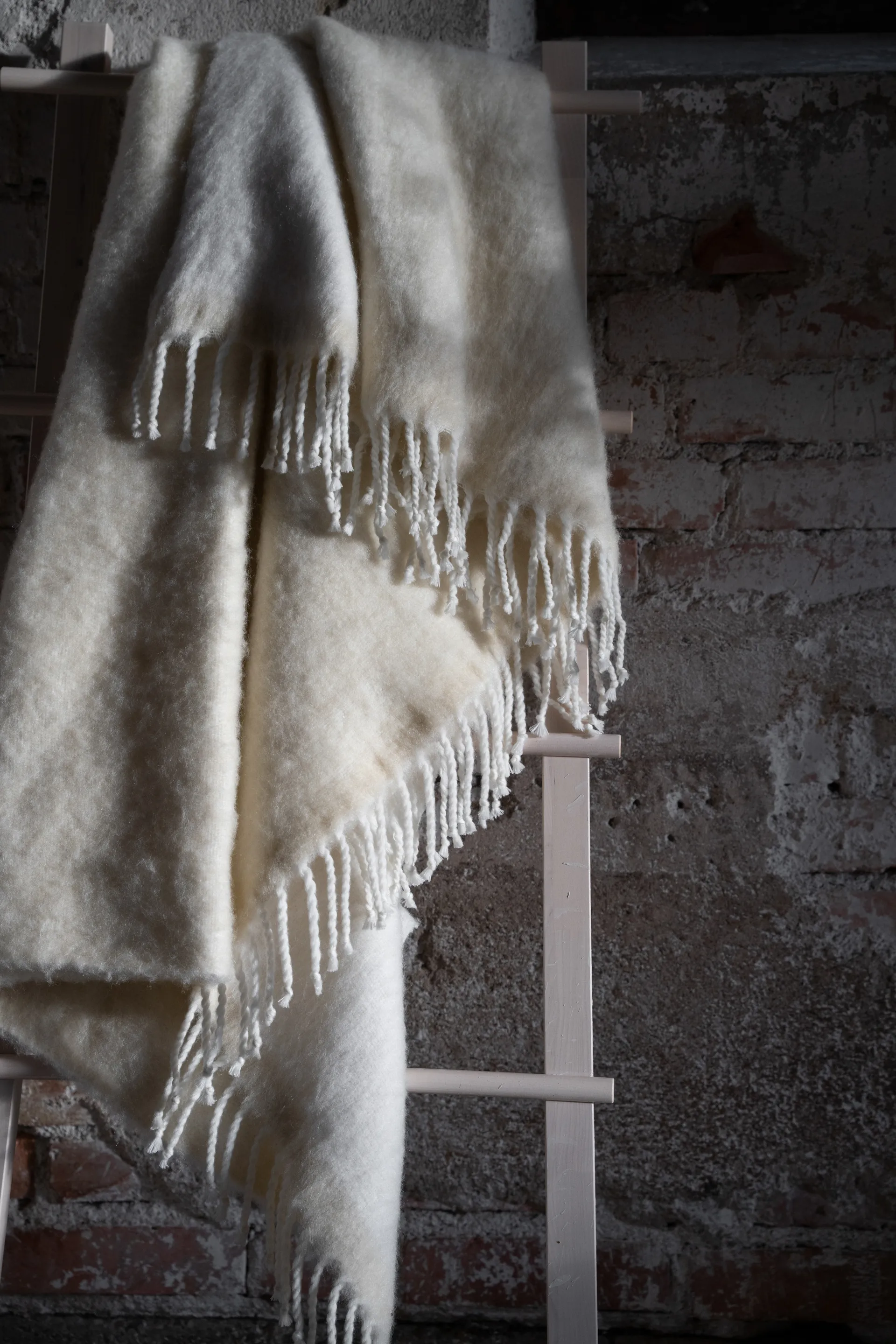 Ernst throw with fringe 130x170 cm, Natural white ERNST