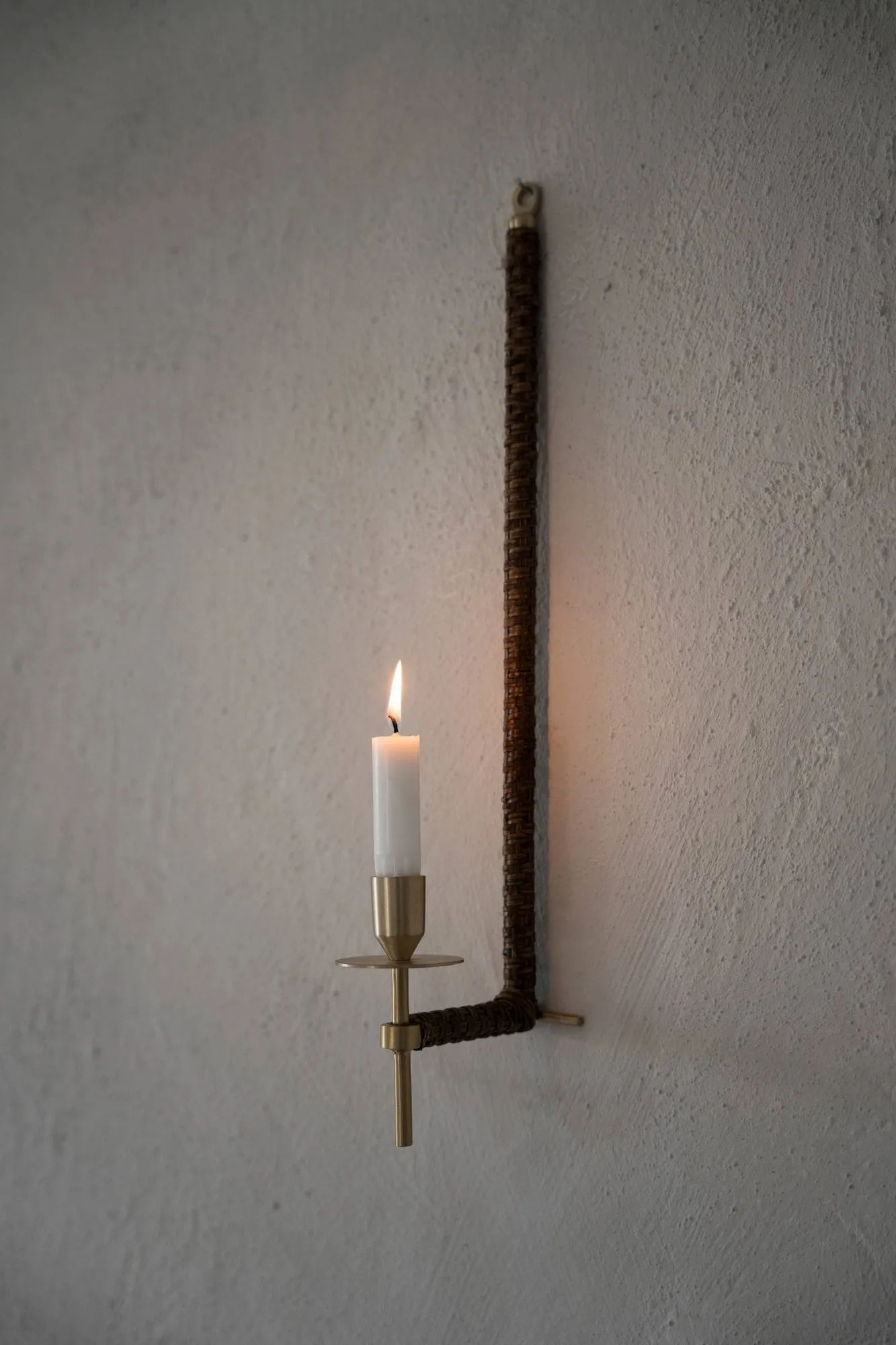Ernst wall candle holder woven, Brass, 47 cm ERNST