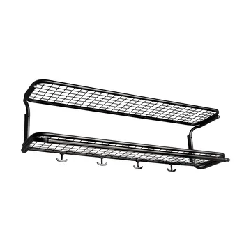 Classic 650 hat shelf - Black/black, 2 levels, 100 cm - Essem Design