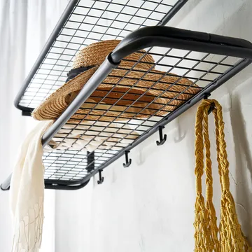 Classic 650 hat shelf - Black/black, 2 levels, 120 cm - Essem Design