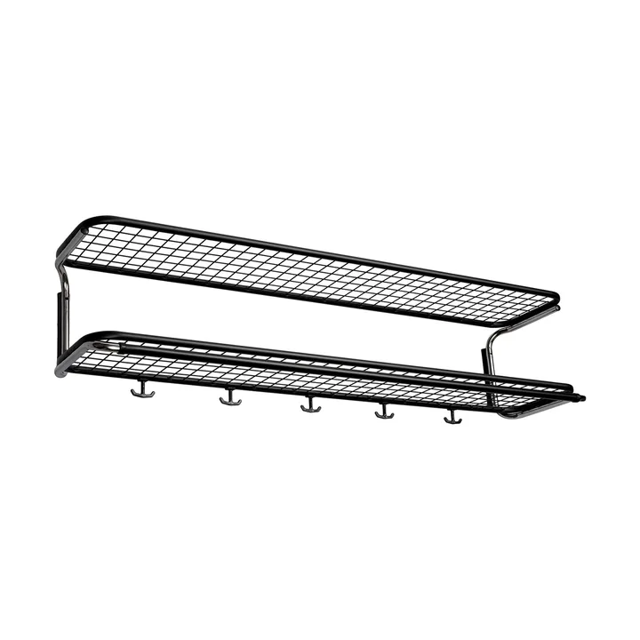 Classic 650 hat shelf - Black/chrome, 2 levels, 110 cm - Essem Design
