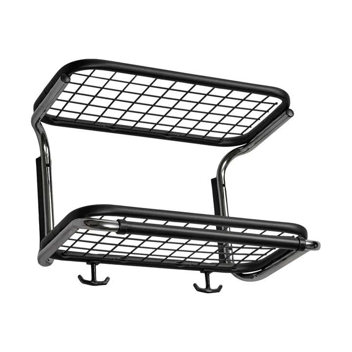 Classic 650 hat shelf - Black/chrome, 2 levels, 40 cm - Essem Design