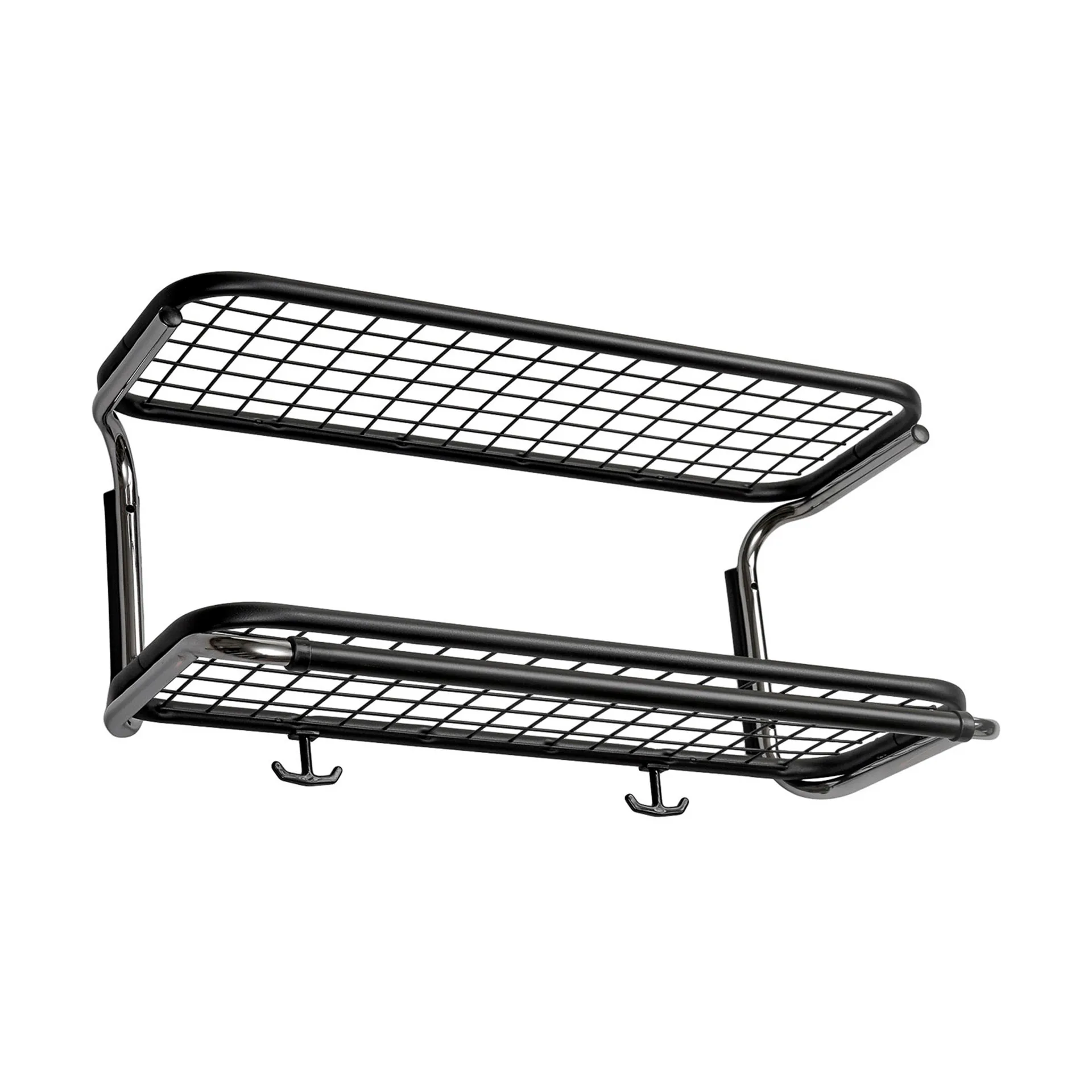 Classic 650 hat shelf, Black/chrome, 2 levels, 60 cm Essem Design