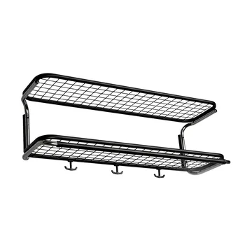 Classic 650 hat shelf - Black/chrome, 2 levels, 70 cm - Essem Design