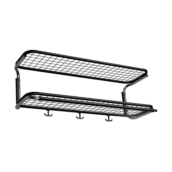 Classic 650 hat shelf - Black/chrome, 2 levels, 80 cm - Essem Design