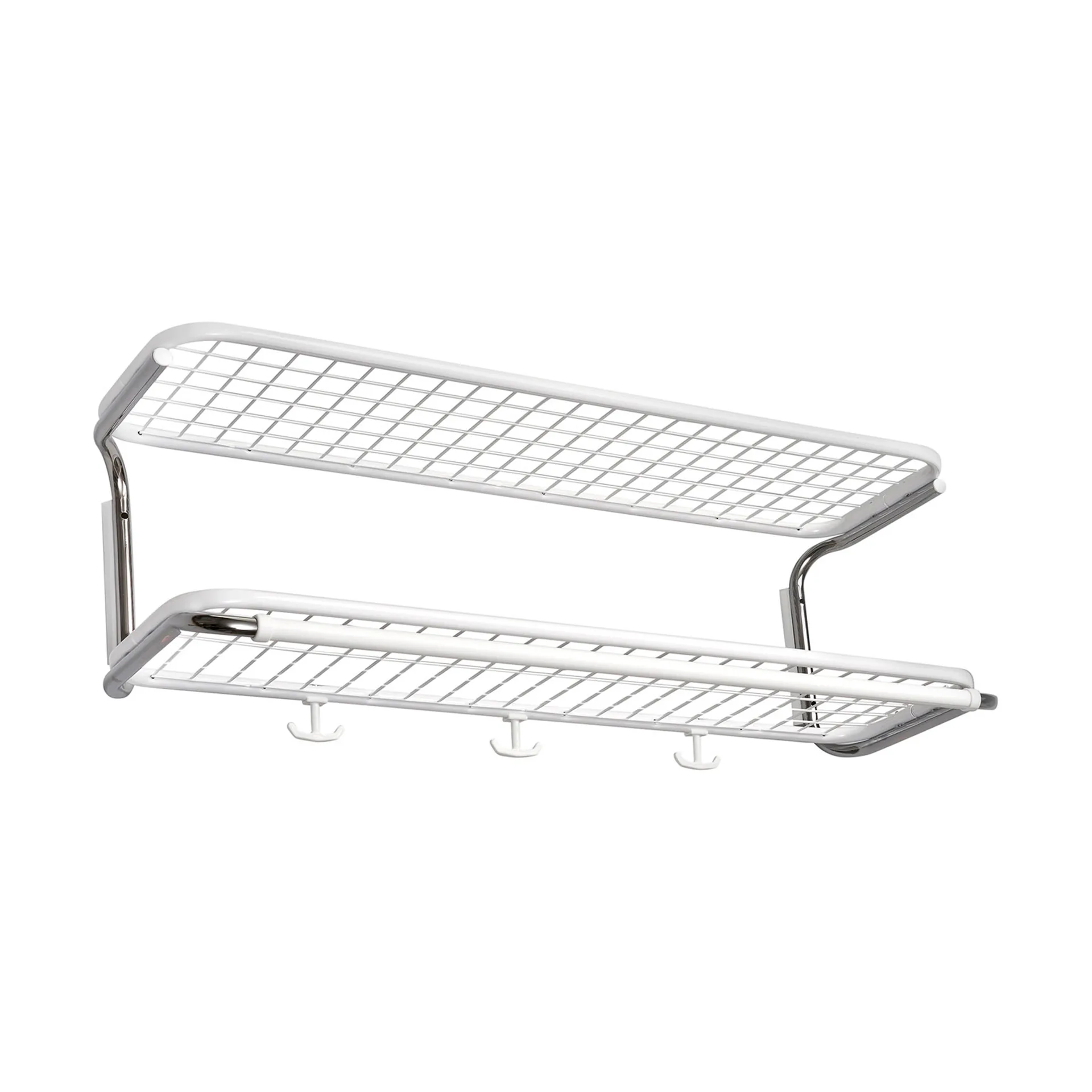 Classic 650 hat shelf, White/chrome, 2 levels, 70 cm Essem Design