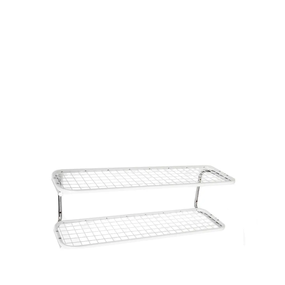 Classic 650 shoe shelf, White/chrome, 2 levels, 100 cm Essem Design