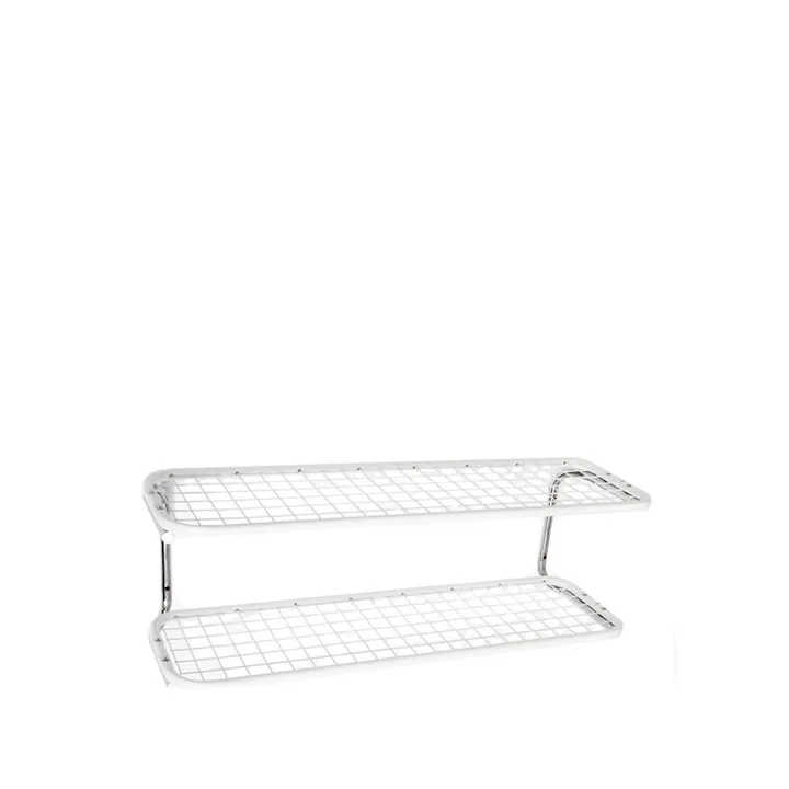 Classic 650 shoe shelf - White/chrome, 2 levels, 100 cm - Essem Design