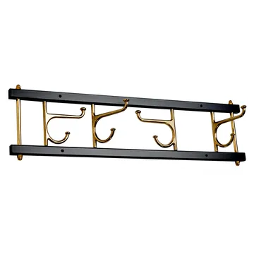 Maxi 4 Dekorativ hook rail - black-brass - Essem Design