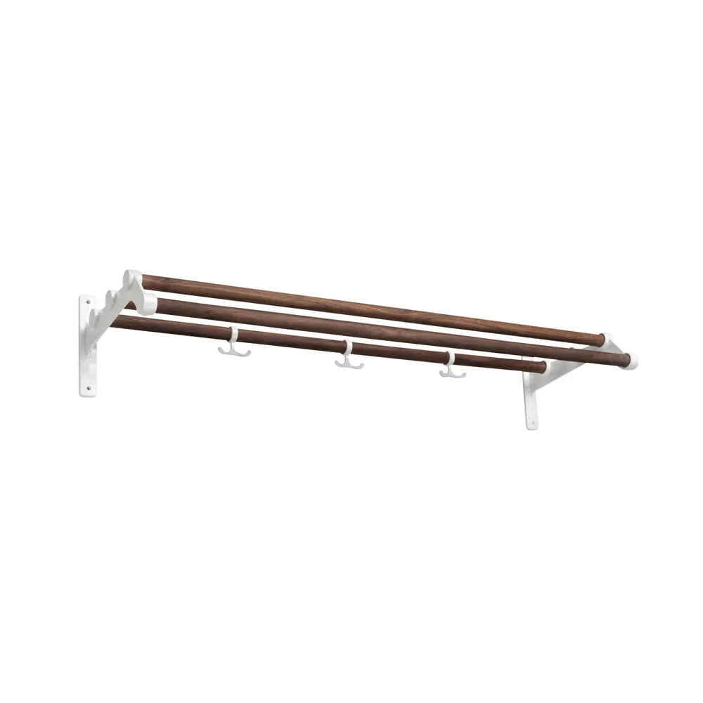 Nostalgi 291 hat shelf, Walnut, white  Essem Design