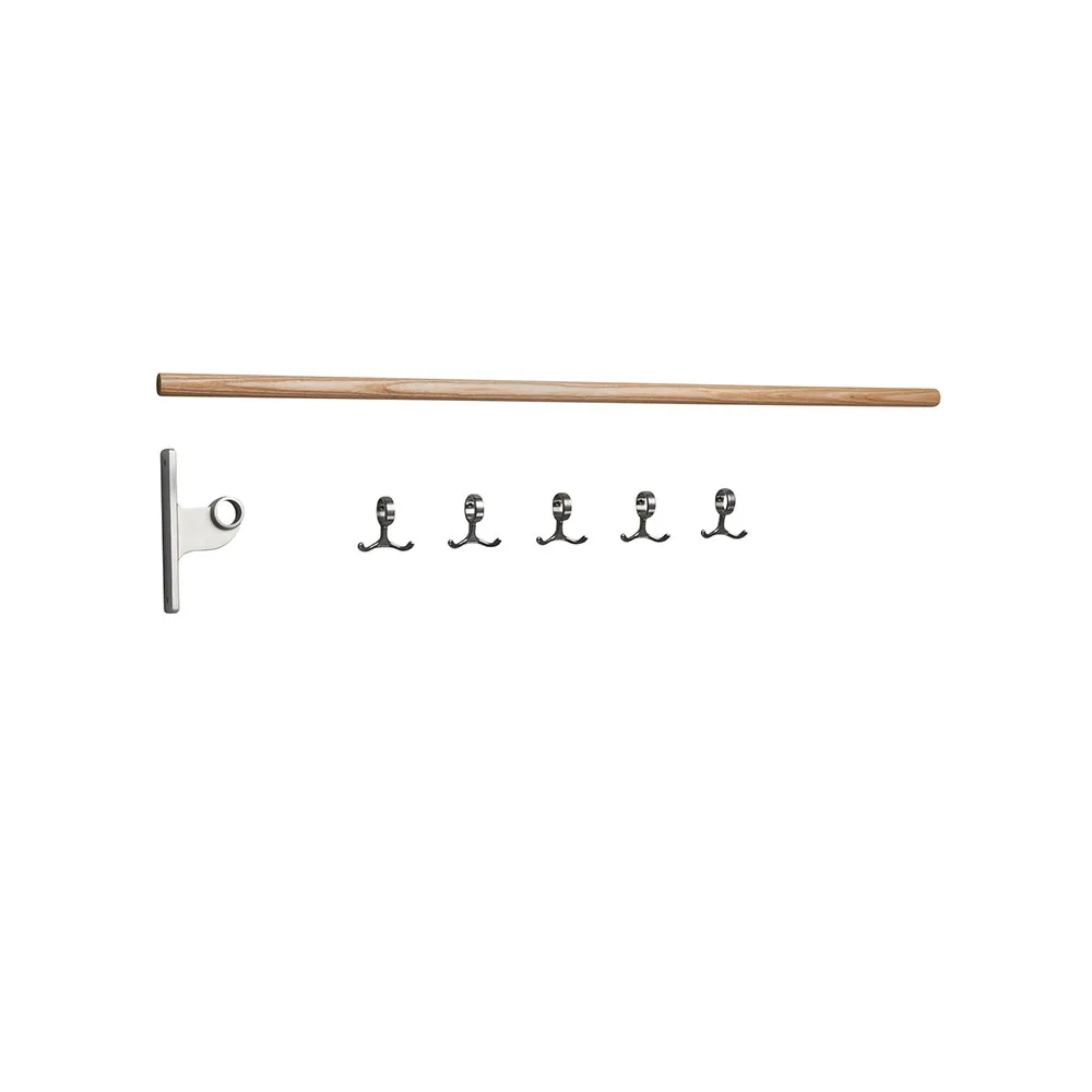 Nostalgi add-on Hook rack, Oak, aluminium stand Essem Design